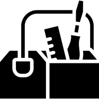pictogramme d'une boîte à outils